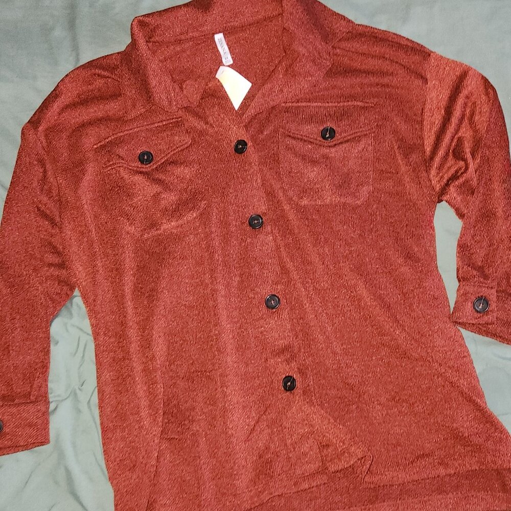 NWT Zenana Burnt Orange Shacket